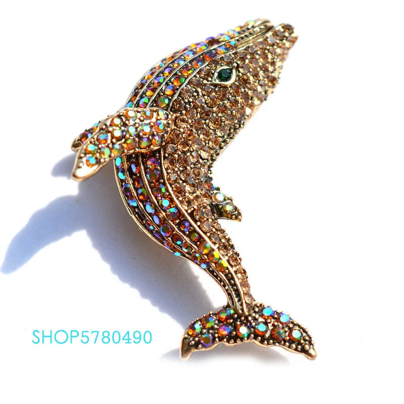 Fashion Jewelry New Whale Breast Pin Cute Brooch for Women