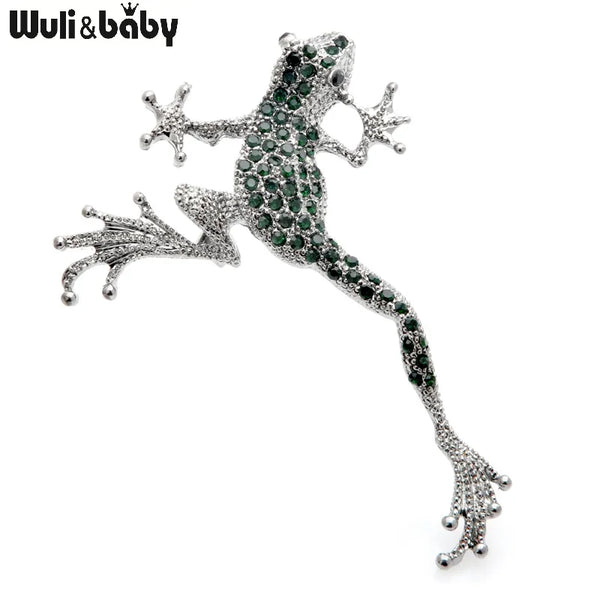 Rhinestone Frog Brooches Metal Animal Brooch Pins.