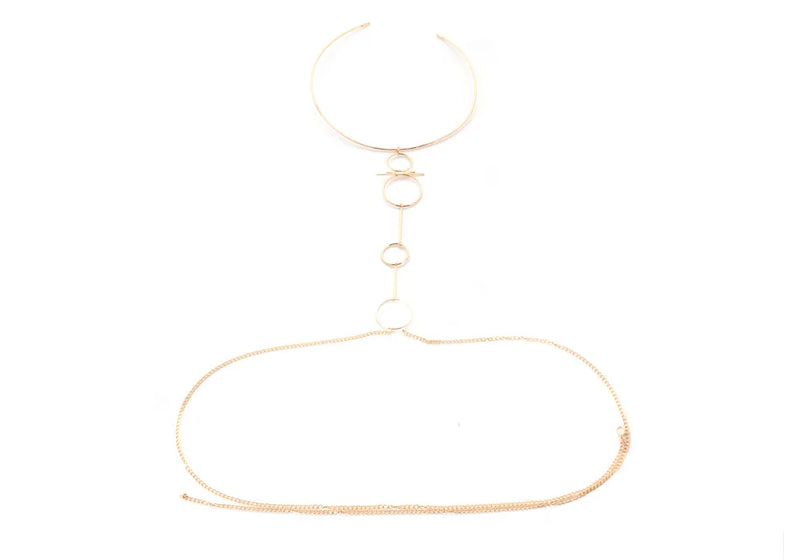 New Sexy Jewelry Gold Color Hollow Out Body Chains for Women