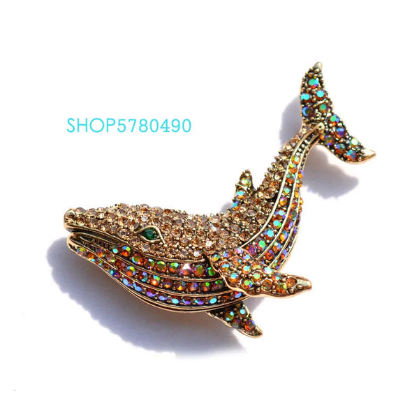 Fashion Jewelry New Whale Breast Pin Cute Brooch for Women