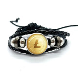 Cryptocurrency Bitcoin Theme Glass Dome Snap Button Bracelet