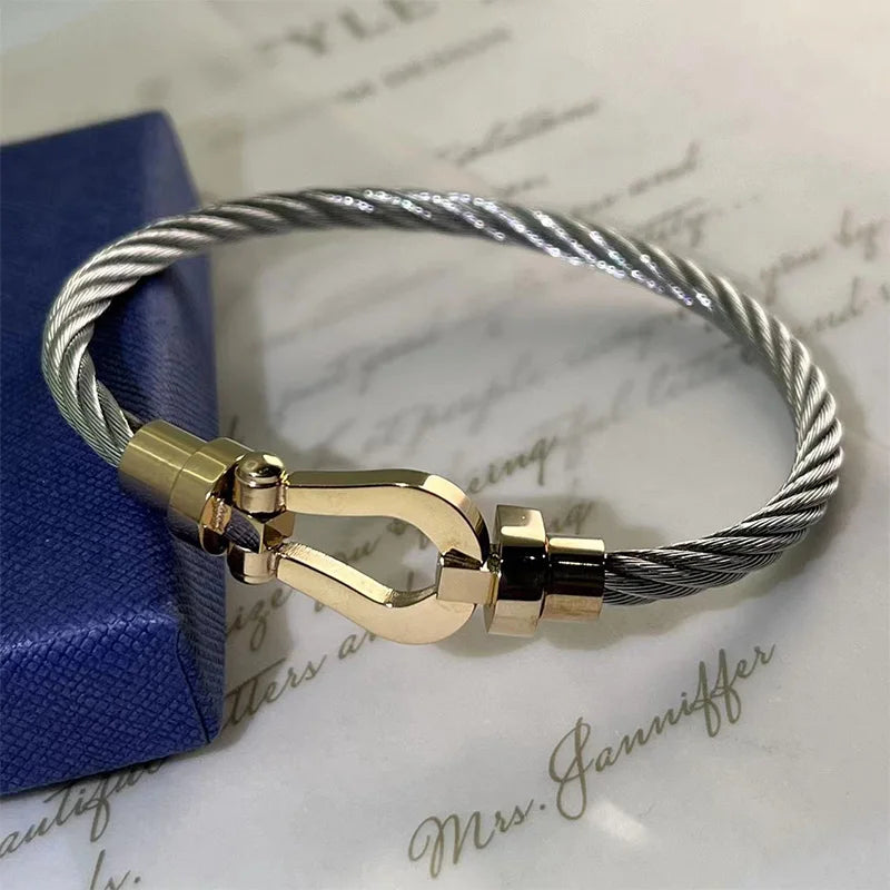 Knot Cable Stainless Steel Wire Rope Braided Bangle