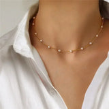 Pearl Choker Gold Necklace Jewelry for Women Chocker