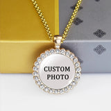 Cherish your loved ones with our Rhinestone Glass Necklace Personalized Family Picture Gift. Show your love and appreciation with this uniques piece. 