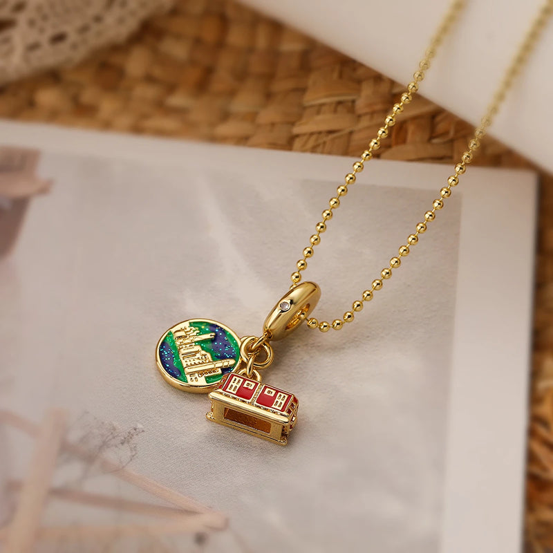 Pendant Necklaces For Women Delicate Enamel Expoxy Jewelry