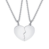 Heart Puzzle Pendants with Box Chain Collar Jewelry