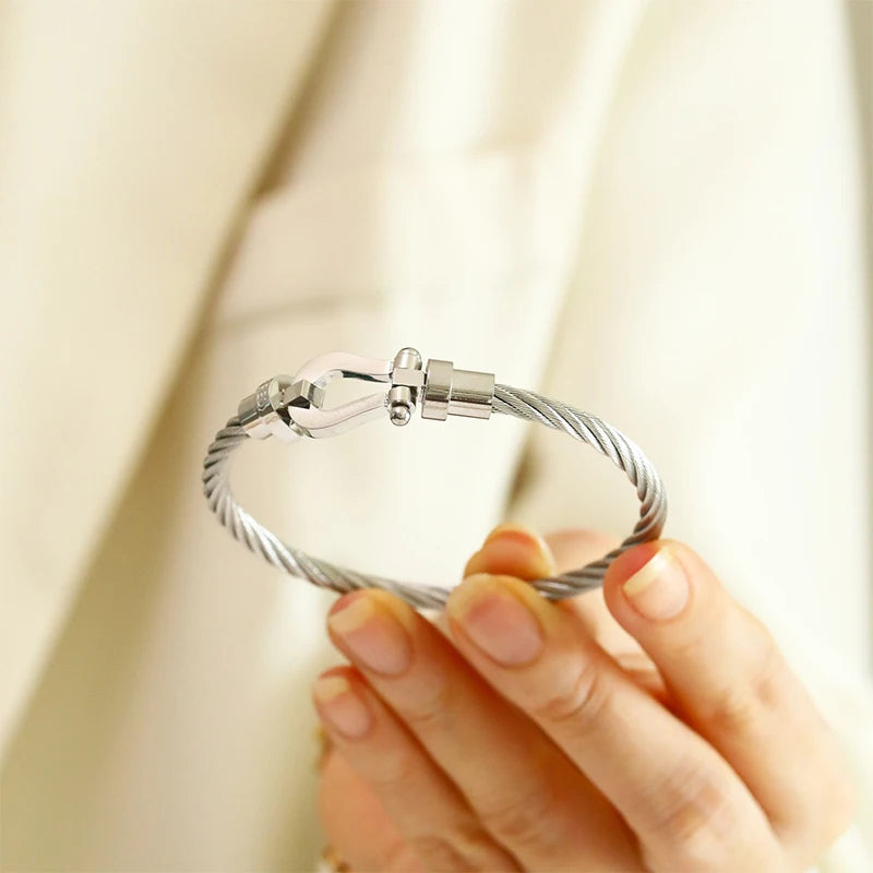 Knot Cable Stainless Steel Wire Rope Braided Bangle