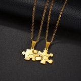 Lover Paired Puzzle Pendant Necklaces For both men and women