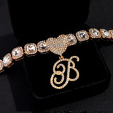 Trendy Crystal Cursive Initials Bracelet For Women