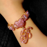 Trendy Crystal Cursive Initials Bracelet For Women