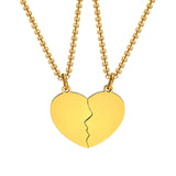 Heart Puzzle Pendants with Box Chain Collar Jewelry