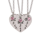 Family Jewelry Big Mid Puzzle Heart Pendant Necklace