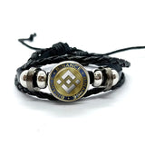 Cryptocurrency Bitcoin Theme Glass Dome Snap Button Bracelet