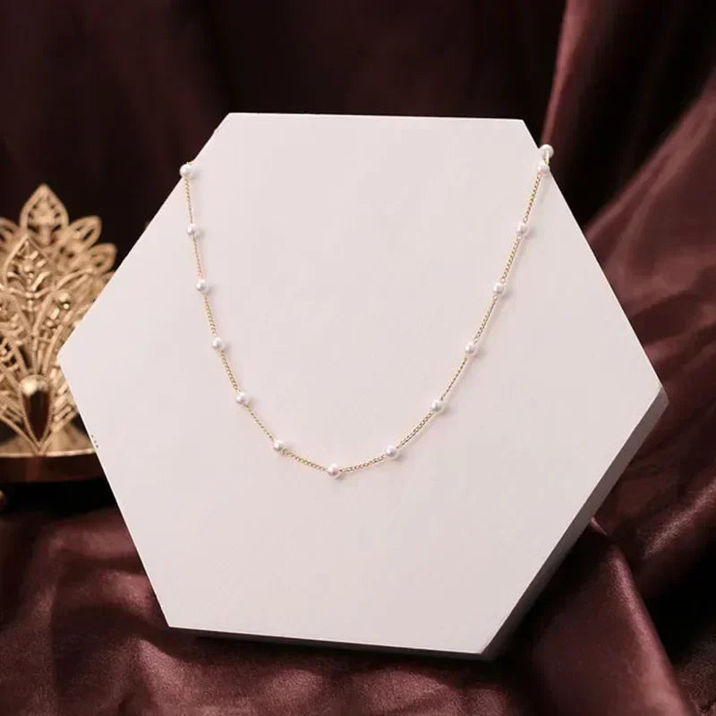 Pearl Choker Gold Necklace Jewelry for Women Chocker