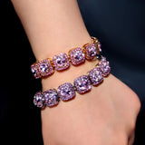 Trendy Crystal Cursive Initials Bracelet For Women