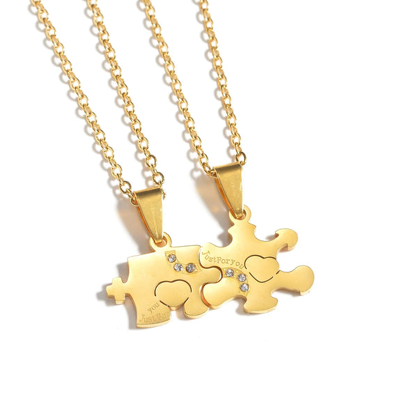 Lover Paired Puzzle Pendant Necklaces For both men and women