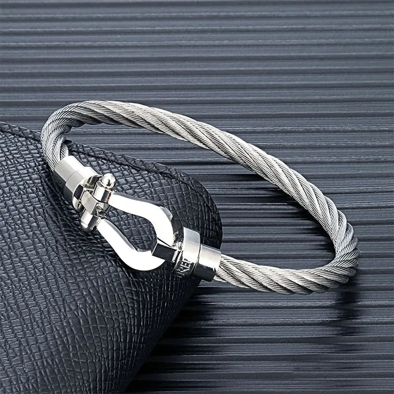 Knot Cable Stainless Steel Wire Rope Braided Bangle